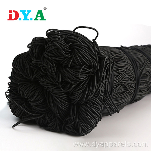 Stock Black White Polyester Round Elastic Cord String